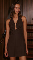 Larna Mini Dress - Chocolate