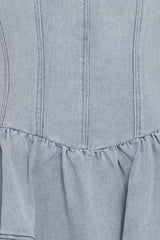 Ellen Strapless Mini Dress - Light Denim