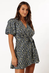 Kenn Wrap Mini Dress - Indigo Vanilla