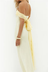 Cleo Cove Strapless Maxi Dress Butter Yellow