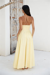 Enchantress Strapless Maxi Dress Yellow