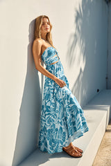 FORTUNATE ONE Aquamarine Maxi Dress Blue