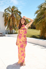 Sunset Skies Halter Maxi Dress Orange