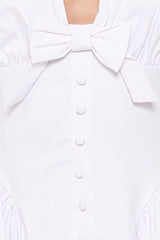 Lyssa Bow Front Mini Dress - White