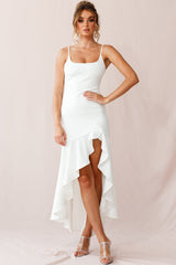 Emoji Asymmetrical Hemline Dress White