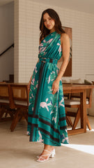 Hadas Maxi Dress - Green Print
