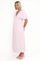 Sullivan Puff Sleeve Maxi Dress - Pink