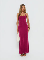 Lavonne Ruched Maxi Dress Plum