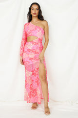 Over and Over Maxi Dress Pink Print