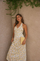 Limoncello Halter Maxi Dress Yellow