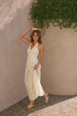 Limoncello Halter Maxi Dress Yellow