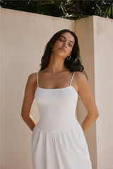Whispering Willow Maxi Dress White