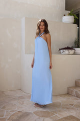 Isle Of Chic Halter Maxi Dress Blue