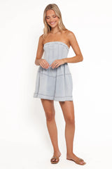 Ellen Strapless Mini Dress - Light Denim