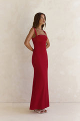 Spring In The Clouds Maxi Dress Burgundy