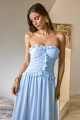 Stars From Ciel Strapless Maxi Dress Blue