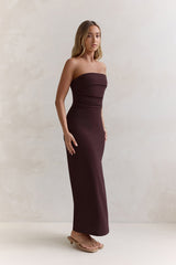 Love Me A Little Strapless Maxi Dress Brown