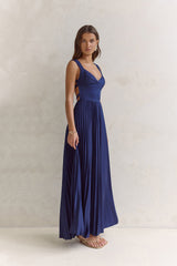 Song Of The Sky Plisse Maxi Dress Navy