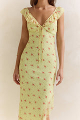 Imaginations Mesh Maxi Dress Yellow