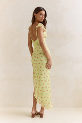 Imaginations Mesh Maxi Dress Yellow