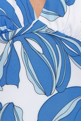 Minyama Halterneck Mini Dress - Blue Palm