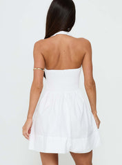 These Words Halter Mini Dress White