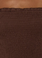 Tinsie Strapless Maxi Dress Chocolate Brown