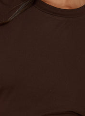 Hunni Ruched Shirt Mini Dress Brown