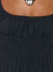 Magnolie Shirred Maxi Dress Charcoal