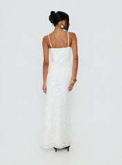 Avienna Maxi Dress White Burnout