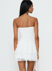 Emarie Strapless Mini Dress White