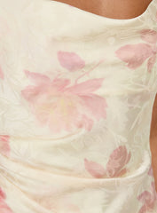 Mienna Cowl Neck Mini Dress Yellow / Pink Floral