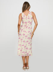 Nellie Midi Dress Yellow Floral