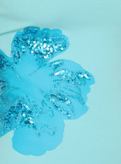 Admiration Bead Detail Mini Dress Turquoise
