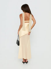 Irisie Strapless Scarf Maxi Dress Yellow