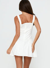 Rozalea Ruched Mini Dress White