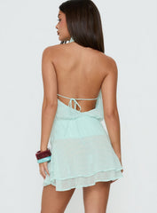 Isamira Halter Pleat Mini Dress Jelly Mint