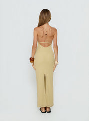 Be The One Beaded Low Back Maxi Dress Sage Green