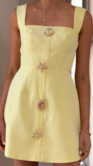 Hallie Mini Dress - Yellow