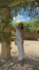 Halle One Shoulder Maxi Dress - Champagne