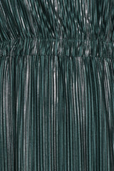 Pontee One Shoulder Pleated Midi Dress - Green