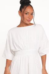 Camila Open Back Mini Dress - White