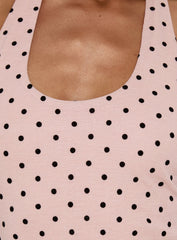 Natessa Halter Drape Mini Dress Pink Polka Dot