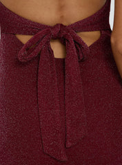 Wild Bunch Cowl Neck Backless Maxi Dress Burgundy
