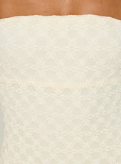 Aryela Strapless Textured Maxi Dress Cream