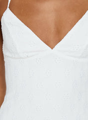 Summer Cider Embroidered Mini Dress White