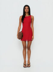 Miamora Lace Mini Dress Red