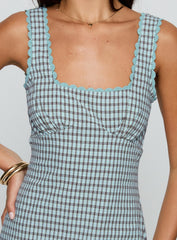 Dasha Mini Dress Blue / Brown Check