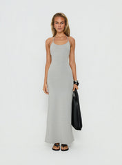 Chelsae Halter Maxi Dress Gray Marle