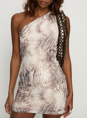 Charmian One Shoulder Mini Dress Animal Multi